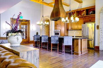 resident entertaining kitchen at Berkshire Village District apartments